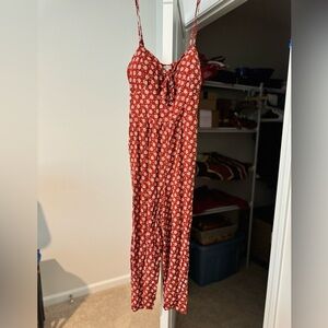 3/$25 Floral Red Jumpsuit